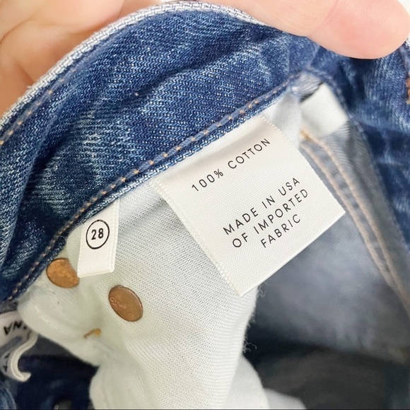 GRLFRND Karolina Distressed High Rise Raw Hem Slim Jeans in Moon River Cotton - Picture 7 of 8